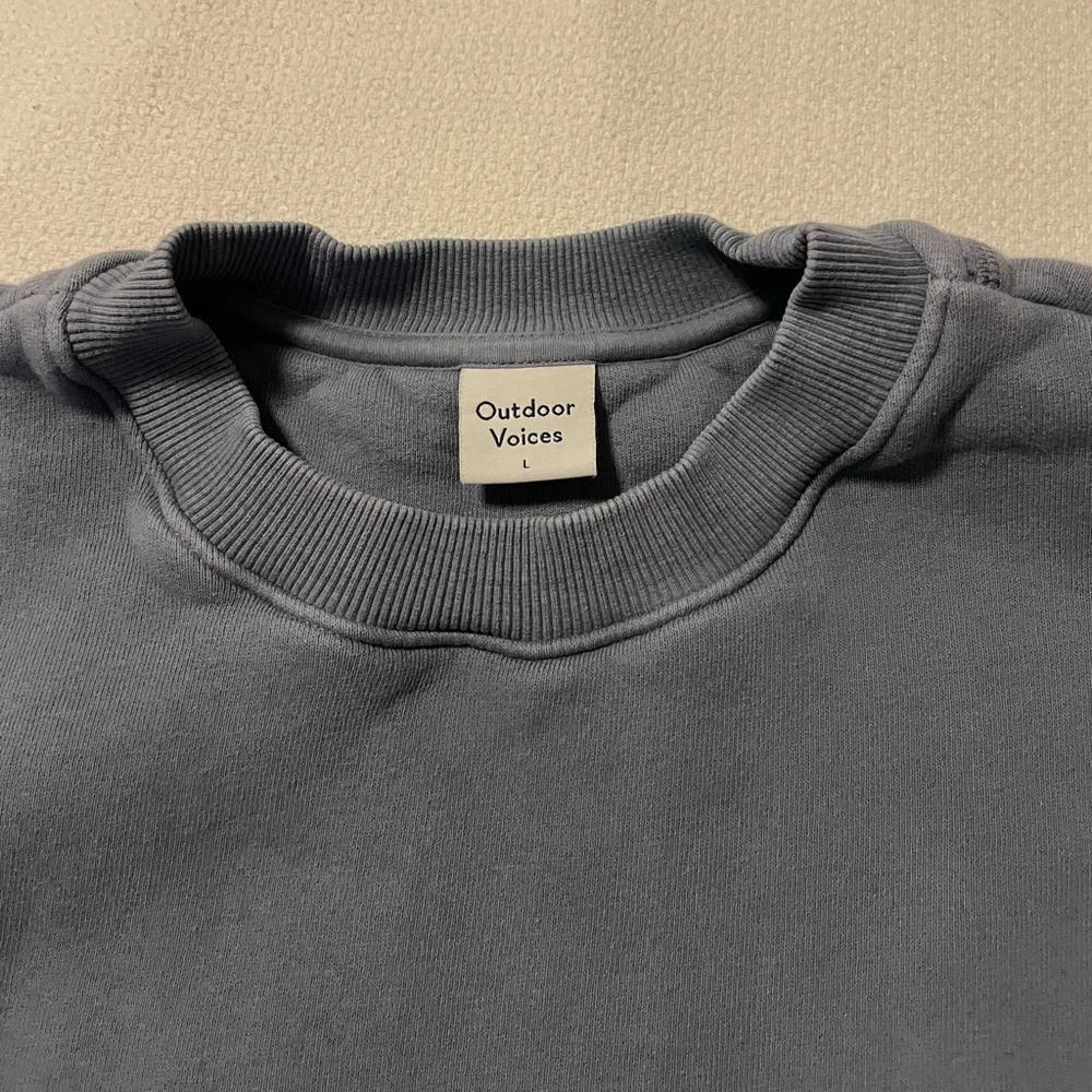 Outdoor Voices Nimbus Blue Crewneck Sweatshirt - Picture 2 of 4